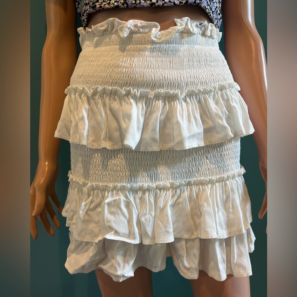 Princess Polly White Ruffle Skirt